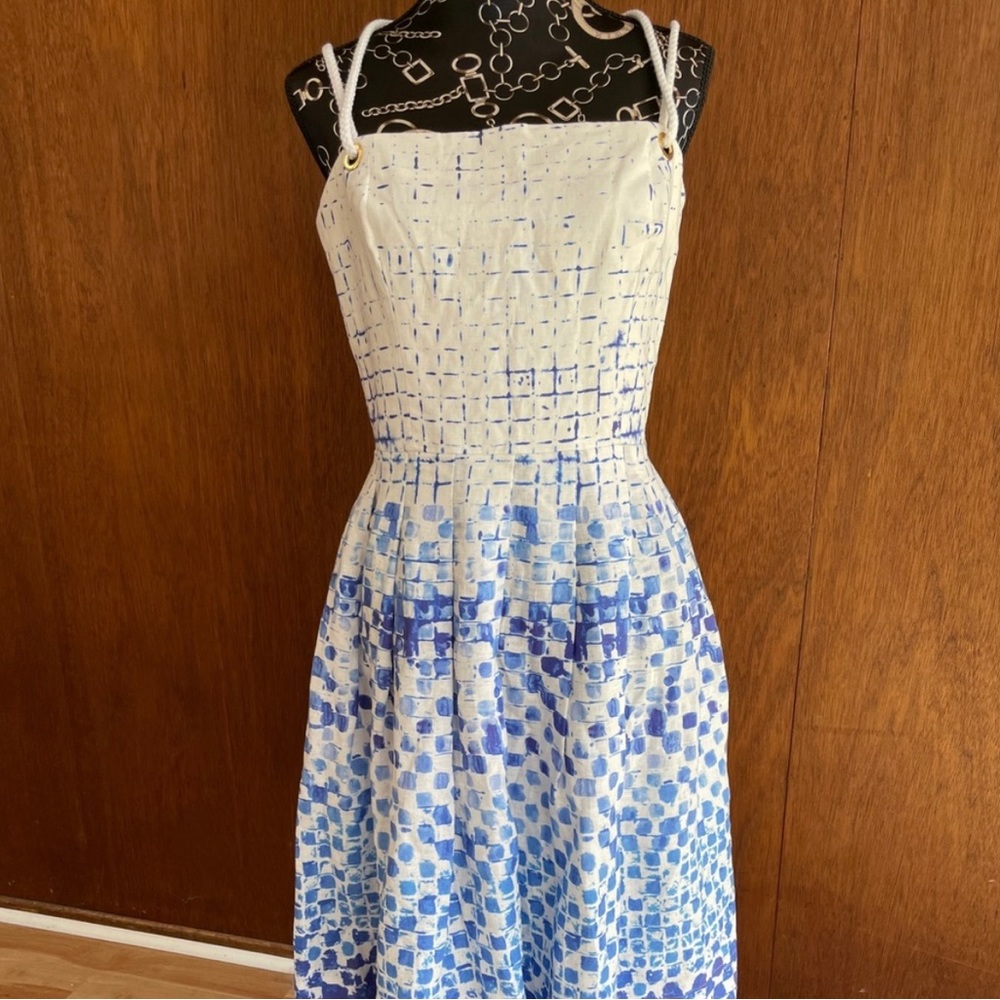 Pietro Filipi Italian linen dress with soft rope tie at neck